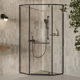 Душевая кабина Ravak Х-Point Slim XPSHP3-90 чорний+Transparent, Пятиугольная