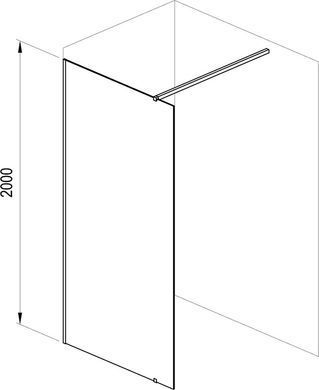 Нерухома стінка Ravak Walk In Wall-70 v.200 з тримачем Полір. алюм. Transparent