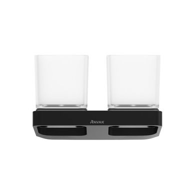 Ravak TD 220.20 Тримач з двома склянками для зубних щіток, чорний