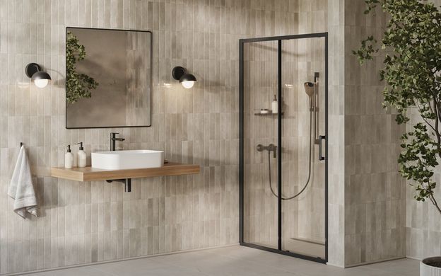 Душевые двери Ravak X-Point Slim XPSDP2-120 Черный Transparent