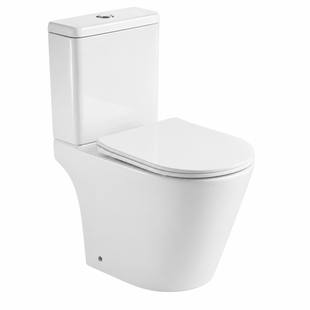 Унитаз напольный Domospa by Ravak TORRENTA PURE Combi RimOff с сиденьем SoftClose и сливом Торнадо RKUJ100022
