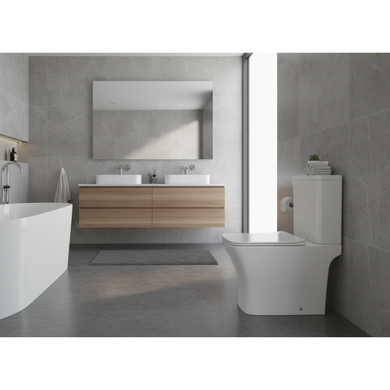 Унитаз напольный Domospa by Ravak TORRENTA FLOW Combi RimOff с сиденьем SoftClose и сливом Торнадо RKUJ100020