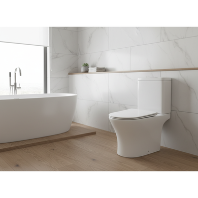 Унитаз напольный Domospa by Ravak TORRENTA UNO Combi RimOff с сиденьем SoftClose и сливом Торнадо RKUJ100021