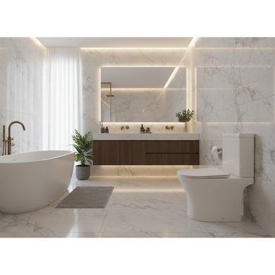 Унитаз напольный Domospa by Ravak TORRENTA UNO Combi RimOff с сиденьем SoftClose и сливом Торнадо RKUJ100021